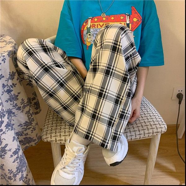 harajuku plaid trousers elastic waist women pant casual loose wide leg pockets japanese streetwear plus size, Black;white
harajuku plaid trousers elastic waist women pant casual loose wide leg pockets japanese streetwear plus size, Black;white