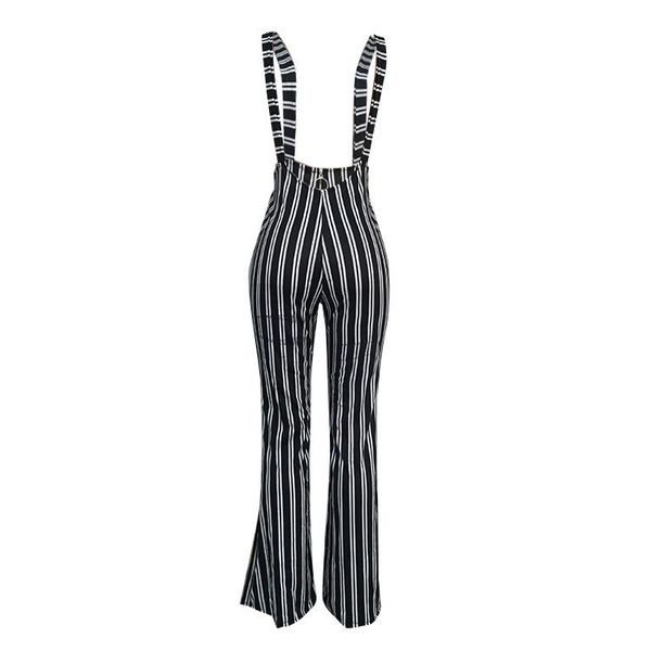 women's jumpsuits & rompers 2021 women fashion casual striped bodycon party jumpsuit suspender flared trousers, Black;white
women's jumpsuits & rompers 2021 women fashion casual striped bodycon party jumpsuit suspender flared trousers, Black;white