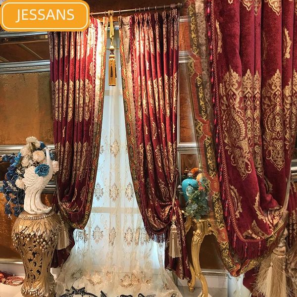 curtain & drapes european-style high-end red chenille jacquard curtains blackout for living room bedroom embroidered gauze
curtain & drapes european-style high-end red chenille jacquard curtains blackout for living room bedroom embroidered gauze