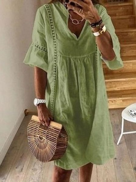 casual dresses summer 2021 lace dress women's sundress fashion flare sleeve short vestido female bohemian v neck party shirt robe femme, Black;gray
casual dresses summer 2021 lace dress women's sundress fashion flare sleeve short vestido female bohemian v neck party shirt robe femme, Black;gray