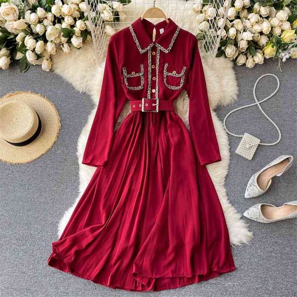 women fashion retro court a-line dress long sleeve slim vintage korean clothing vestidos de fiesta r444 210527, Black;gray
women fashion retro court a-line dress long sleeve slim vintage korean clothing vestidos de fiesta r444 210527, Black;gray