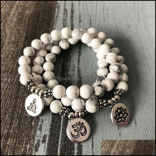 tennis men women mala om bracelets lotus buddha yoga charm wrist howlite beaded boho white jewelry drop delivery 2021 mvovk, Golden;silver
tennis men women mala om bracelets lotus buddha yoga charm wrist howlite beaded boho white jewelry drop delivery 2021 mvovk, Golden;silver