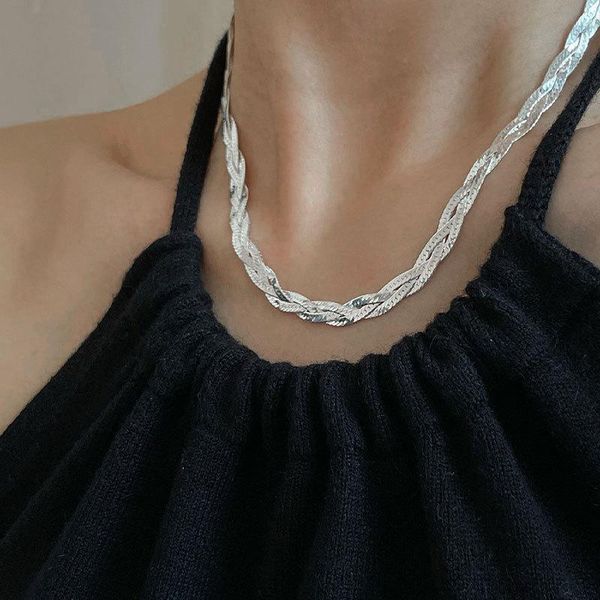 chains meyrroyu sterling silver hip-hop punk weave necklace for women korea style personality colour jewelry on neck 2021
chains meyrroyu sterling silver hip-hop punk weave necklace for women korea style personality colour jewelry on neck 2021