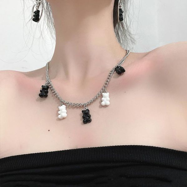 chains fashion cute black and white bear tassel necklace for women pendant necklaces hip hop choker neck keel chain jewelry gift, Silver
chains fashion cute black and white bear tassel necklace for women pendant necklaces hip hop choker neck keel chain jewelry gift, Silver