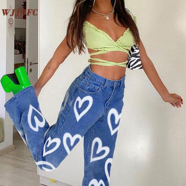women's jeans wjjdfc vintage heart printed baggy women high waist pants harajuku aesthetic mom denim streetwear 90s trousers, Blue
women's jeans wjjdfc vintage heart printed baggy women high waist pants harajuku aesthetic mom denim streetwear 90s trousers, Blue