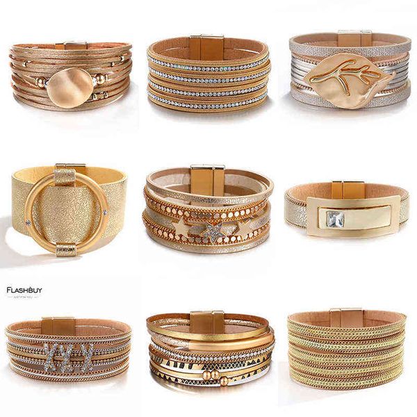 flashbuy bohemia gold color leather bangle bracelets for women fashion alloy rhinestone bangles couple jewelry accessories, Golden;silver
flashbuy bohemia gold color leather bangle bracelets for women fashion alloy rhinestone bangles couple jewelry accessories, Golden;silver