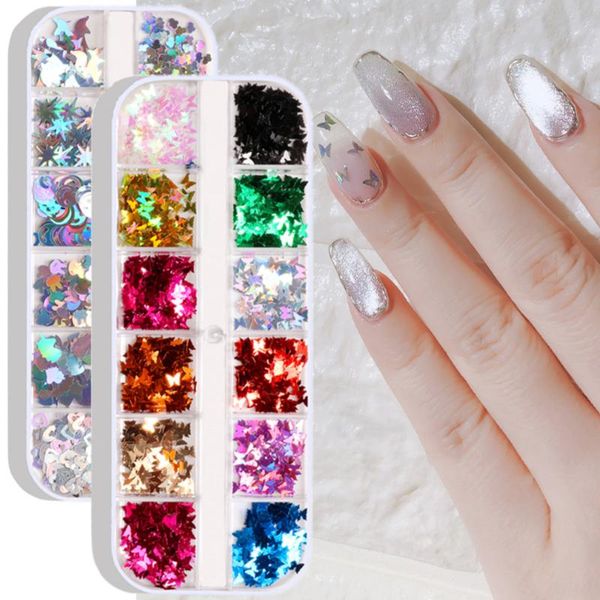 nail glitter 12 grid/set sparkly butterfly sequins paillette decoration mixed colors holographics 3d art accessory, Silver;gold
nail glitter 12 grid/set sparkly butterfly sequins paillette decoration mixed colors holographics 3d art accessory, Silver;gold