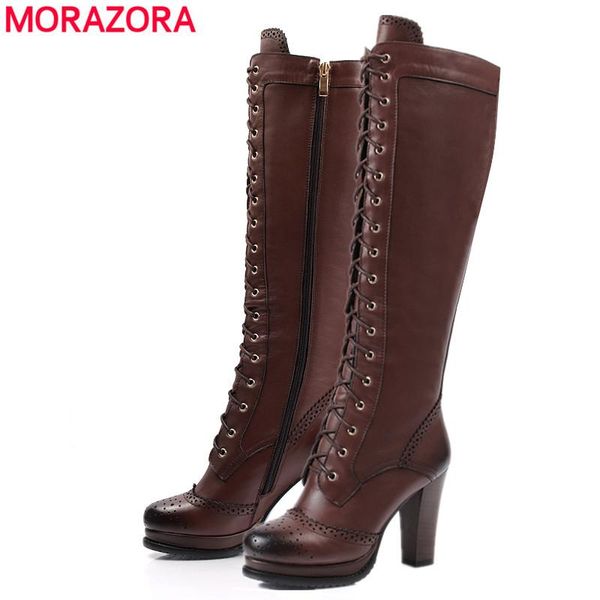 boots morazora 2021 big size 34-43 genuine leather women high hels lace up knee retro winter platform, Black
boots morazora 2021 big size 34-43 genuine leather women high hels lace up knee retro winter platform, Black