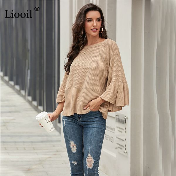 knits casual loose knit sweater women hollow out lace up flare sleeve o neck female autumn winter solid knitwear pullovers, White
knits casual loose knit sweater women hollow out lace up flare sleeve o neck female autumn winter solid knitwear pullovers, White