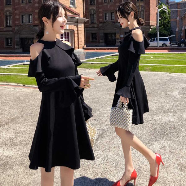 women's t-shirt falbala dew shoulder dressed in long sleeves socialite small sweet wind accept chic waist hepburn black dress 1faq, White
women's t-shirt falbala dew shoulder dressed in long sleeves socialite small sweet wind accept chic waist hepburn black dress 1faq, White