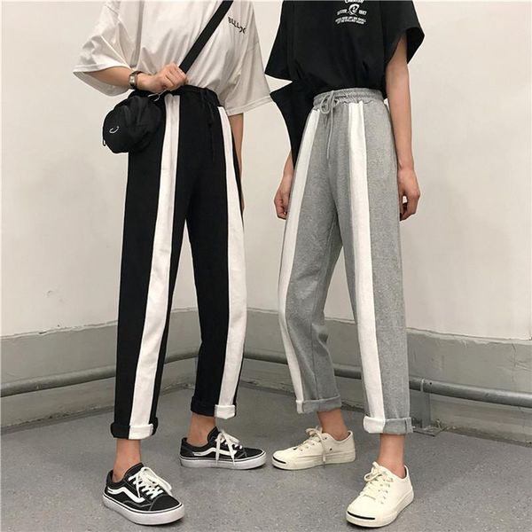 women's pants & capris harajuku women high waist elastic causal patchwork trousers stright black gray, Black;white
women's pants & capris harajuku women high waist elastic causal patchwork trousers stright black gray, Black;white