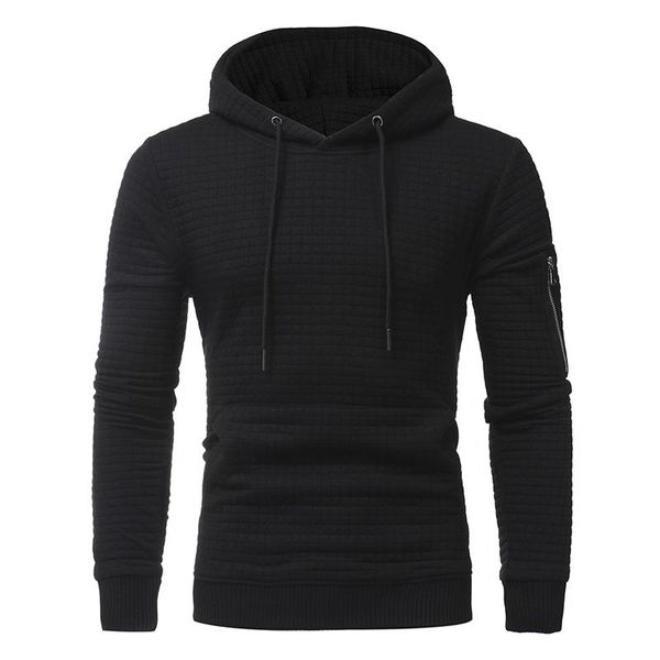 men's hoodies & sweatshirts nice fashion plaid men hoodie sportswear spring autumn slim solid casual zipper pullover tracksuit, Black 
men's hoodies & sweatshirts nice fashion plaid men hoodie sportswear spring autumn slim solid casual zipper pullover tracksuit, Black