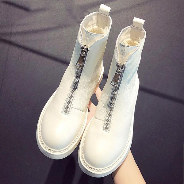 boots women's shoes winter white plus cotton front zipper style casual mid-heel british fashion 2021, Black
boots women's shoes winter white plus cotton front zipper style casual mid-heel british fashion 2021, Black