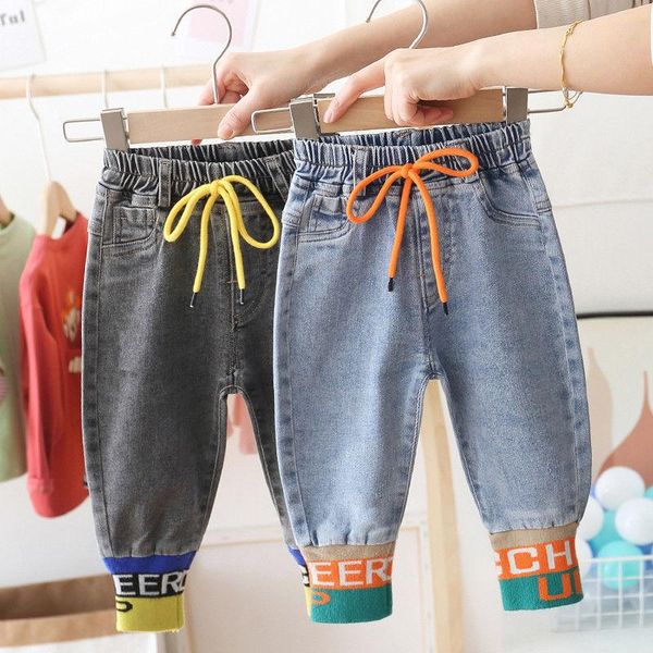 height 80-130cm children's jeans spring autumn plus cashmere casual 2021 winter long pants ribbed leg opening trend, Blue
height 80-130cm children's jeans spring autumn plus cashmere casual 2021 winter long pants ribbed leg opening trend, Blue