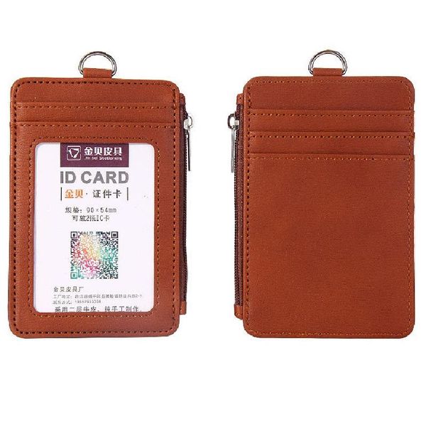 card holders men pu leather id badge holder with zipper porte bus pass case cover slip women's bank polyester lanyard, Brown;gray
card holders men pu leather id badge holder with zipper porte bus pass case cover slip women's bank polyester lanyard, Brown;gray