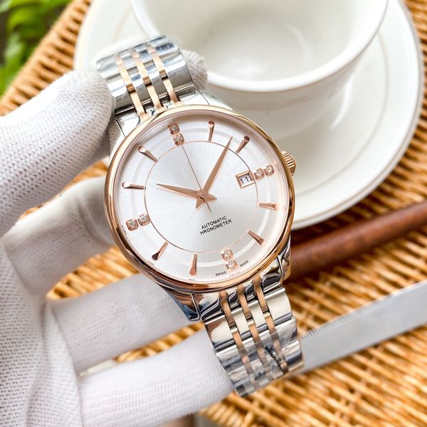 men's business watch automatic mechanical movement 316 stainless steel case mineral super mirror 42mm, Slivery;brown
men's business watch automatic mechanical movement 316 stainless steel case mineral super mirror 42mm, Slivery;brown