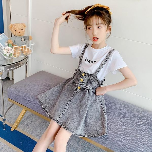 clothing sets summer girls clothes fashion kids back to school outfit set t-shirt + denim suspender skirts teenager 5-14year, White
clothing sets summer girls clothes fashion kids back to school outfit set t-shirt + denim suspender skirts teenager 5-14year, White