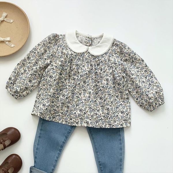 spring fashion girls floral shirt long sleeve blue flower printed blouse 80 140cm dt004, White;black
spring fashion girls floral shirt long sleeve blue flower printed blouse 80 140cm dt004, White;black