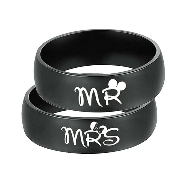 6mm/8mm mr & mrs letter band stainless steel black couple rings lover gifts size 6-13, Silver
6mm/8mm mr & mrs letter band stainless steel black couple rings lover gifts size 6-13, Silver