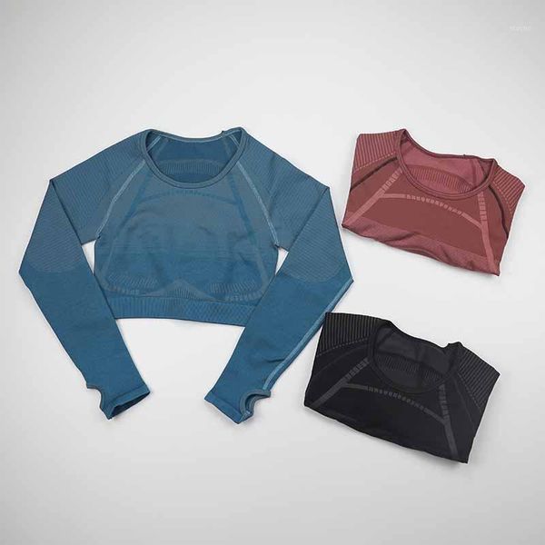 yoga outfit women's long sleeve running sports fitness seamless breathable workout with thumb holes top
yoga outfit women's long sleeve running sports fitness seamless breathable workout with thumb holes top