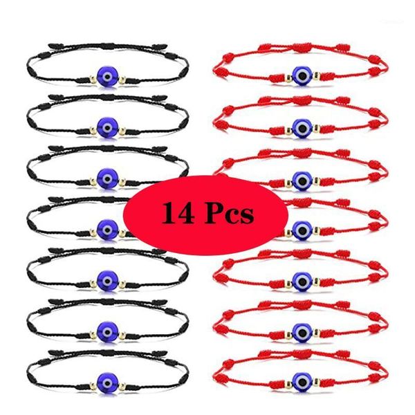 charm bracelets 14pcs lucky blue eye turkish evil for women men 7 knots handmade braided rope red bracelet female jewelry gifts, Golden;silver
charm bracelets 14pcs lucky blue eye turkish evil for women men 7 knots handmade braided rope red bracelet female jewelry gifts, Golden;silver