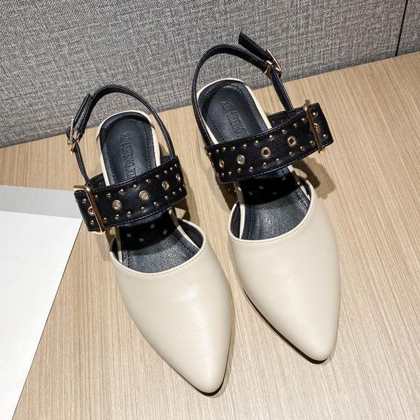 sandals toe pointed rivets buckle belt modern women summer mules shoes mixed color round heels gladiator sandalias mujer, Black
sandals toe pointed rivets buckle belt modern women summer mules shoes mixed color round heels gladiator sandalias mujer, Black