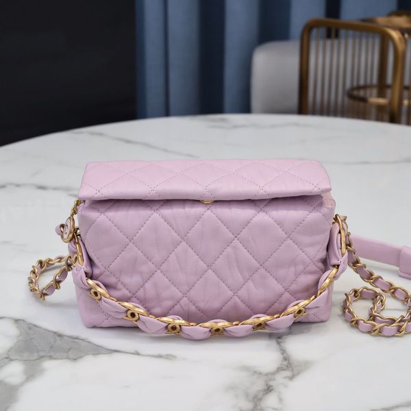 2021 new bag classic lady handbag diagonal bag leather 13-19-7