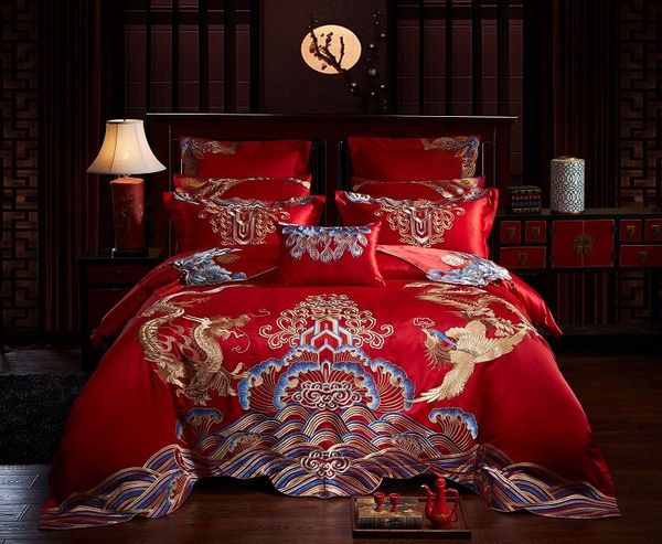 bedding sets gold loong phoenix embroidery luxury red wedding style 100% bedspread set duvet cotton bed sheet/linen cover pillowcases
bedding sets gold loong phoenix embroidery luxury red wedding style 100% bedspread set duvet cotton bed sheet/linen cover pillowcases