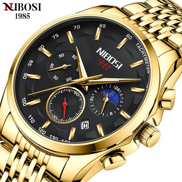 wristwatches nibosi fashion gold men's watch sports waterproof chronograph men wristwatch creative auto date luminous relogio masculino, Slivery;brown
wristwatches nibosi fashion gold men's watch sports waterproof chronograph men wristwatch creative auto date luminous relogio masculino, Slivery;brown