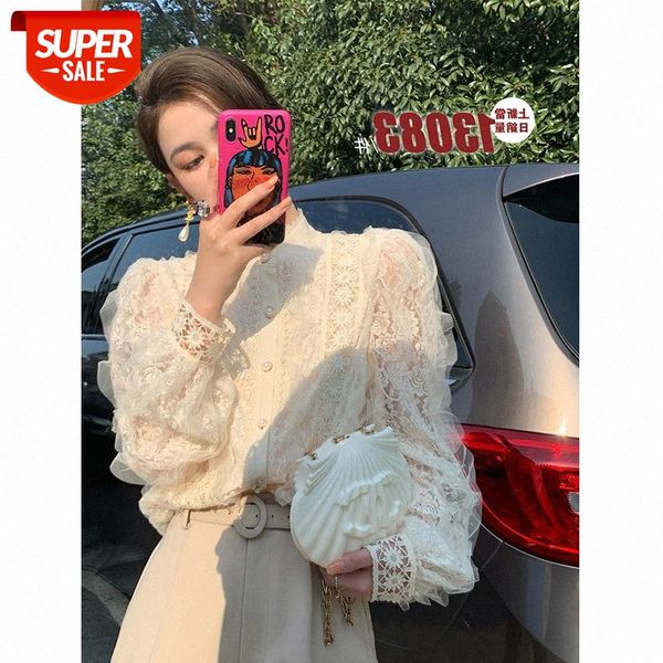 custom french lace stand collar shirt women design sense fairy long sleeve #er3z, White
custom french lace stand collar shirt women design sense fairy long sleeve #er3z, White