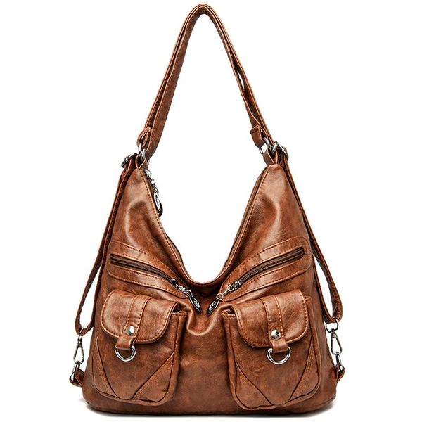evening bags vintage soft leather women's handbag multi-pocket shoulder bag ladies large totes multi-purpose handle female purses
evening bags vintage soft leather women's handbag multi-pocket shoulder bag ladies large totes multi-purpose handle female purses