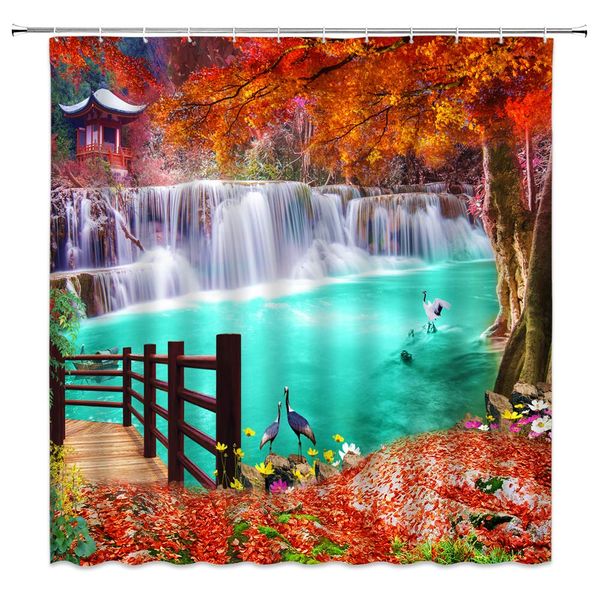 waterfall shower curtain asian theme autumn jungle garden maple leaf natural lake crane,70x70 inch polyester fabric bathroom
waterfall shower curtain asian theme autumn jungle garden maple leaf natural lake crane,70x70 inch polyester fabric bathroom