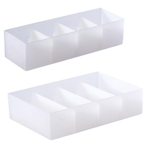 2pcs multi-grid organizing box stationery container household storage boxes & bins