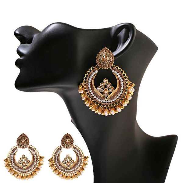 ethnic women's gold flower jhumka earrings femmes palace dripping oil earrings orecchini donna vintage pearl palace earring, Silver
ethnic women's gold flower jhumka earrings femmes palace dripping oil earrings orecchini donna vintage pearl palace earring, Silver