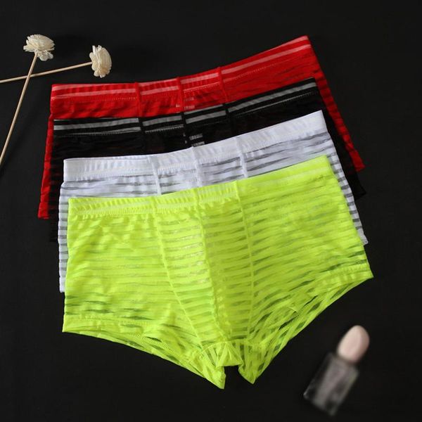 underpants stripe men's panties seamless boxer shorts mesh transparent ultra-thin ice silk underwear man boxers, Black;white
underpants stripe men's panties seamless boxer shorts mesh transparent ultra-thin ice silk underwear man boxers, Black;white