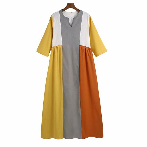 women summer vintage za dress patchwork half sleeve cotton linen v-neck female elegant street straight dresses vestidos 210513, Black;gray
women summer vintage za dress patchwork half sleeve cotton linen v-neck female elegant street straight dresses vestidos 210513, Black;gray