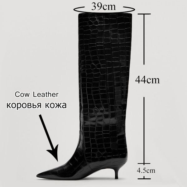 new women knee high boots real leather pointed toe women winter shoes fashion party shoes women footwear size 35-42, Black
new women knee high boots real leather pointed toe women winter shoes fashion party shoes women footwear size 35-42, Black