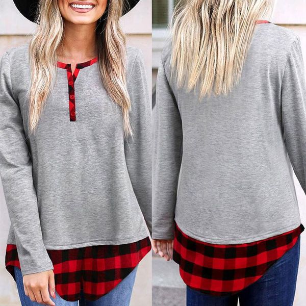 women's hoodies & sweatshirts 2021 women o-neck fashion plaid patchwork button loose pullover casual cotton long sleeve plus size#g3, Black
women's hoodies & sweatshirts 2021 women o-neck fashion plaid patchwork button loose pullover casual cotton long sleeve plus size#g3, Black
