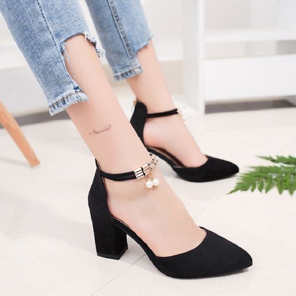 sandals 2021 summer wild thick high heel women's single shoes shallow mouth pointed toe rhinestone pearl work sandals, Black
sandals 2021 summer wild thick high heel women's single shoes shallow mouth pointed toe rhinestone pearl work sandals, Black