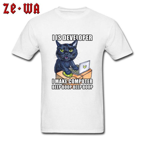 men's t-shirts funny personalized t-shirt 100% cotton short sleeve hip hop tees crew neck black cat with computer graphic t shirt, White;black 
men's t-shirts funny personalized t-shirt 100% cotton short sleeve hip hop tees crew neck black cat with computer graphic t shirt, White;black
