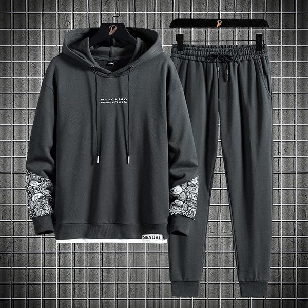 men's tracksuits 2021 hooded sweater suit autumn superior quality loose oversized wear korean fashion running pants casual coat, Gray
men's tracksuits 2021 hooded sweater suit autumn superior quality loose oversized wear korean fashion running pants casual coat, Gray