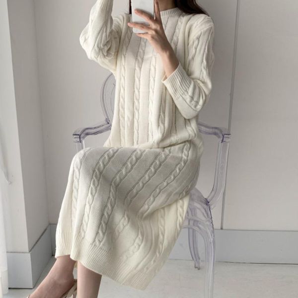 casual dresses korean twist sweater slim straight midi dress fall winter chic elegant knitted long sleeve vestidos robe femme 2021, Black;gray
casual dresses korean twist sweater slim straight midi dress fall winter chic elegant knitted long sleeve vestidos robe femme 2021, Black;gray