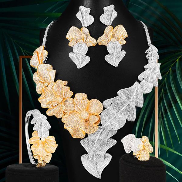 earrings & necklace godki 4pcs big fashion luxury flowers africa jewelry set for women wedding party cubic zirconia dubai bridal 2021, Silver
earrings & necklace godki 4pcs big fashion luxury flowers africa jewelry set for women wedding party cubic zirconia dubai bridal 2021, Silver