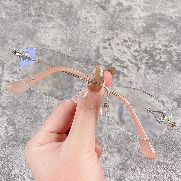 women rimless trimming reading glasses pearly presbyopia eyewear anti blue light diamond bright reader fashion magnifier sunglasses, White;black
women rimless trimming reading glasses pearly presbyopia eyewear anti blue light diamond bright reader fashion magnifier sunglasses, White;black