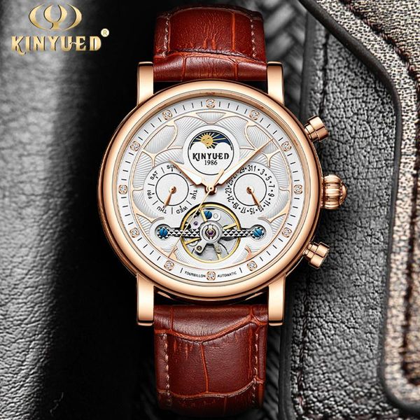 wristwatches kinyued brand men watches automatic mechanical watch tourbillon sport clock casual leather business wrist relojes hombre, Slivery;brown
wristwatches kinyued brand men watches automatic mechanical watch tourbillon sport clock casual leather business wrist relojes hombre, Slivery;brown