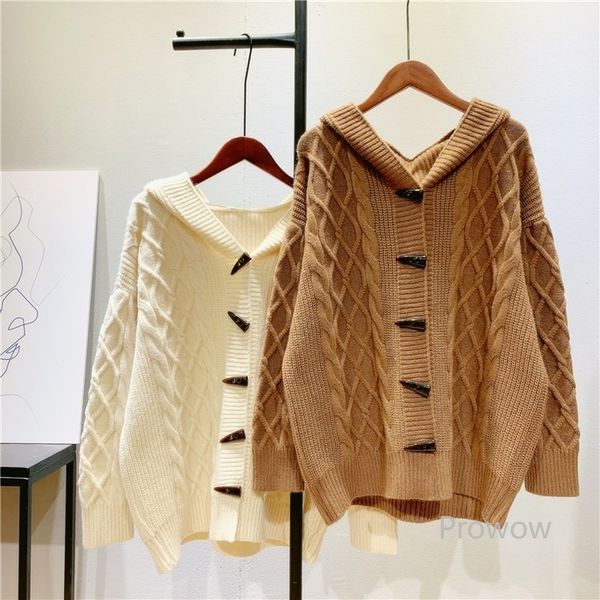 women's knits & tees horn button hooded sweater jacket women plus size cardigan spring autumn outwear korean fashion loose long tw, White
women's knits & tees horn button hooded sweater jacket women plus size cardigan spring autumn outwear korean fashion loose long tw, White
