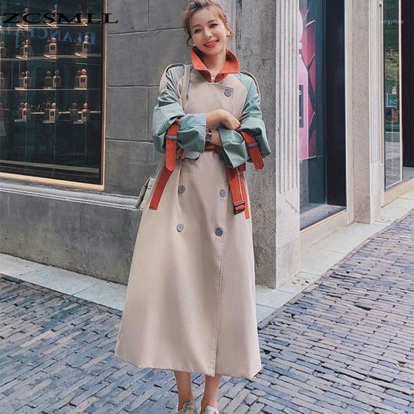 women's trench coats 2021 contrasting color stitching windbreaker mid-length autumn style korean loose temperament female coat, Tan;black
women's trench coats 2021 contrasting color stitching windbreaker mid-length autumn style korean loose temperament female coat, Tan;black