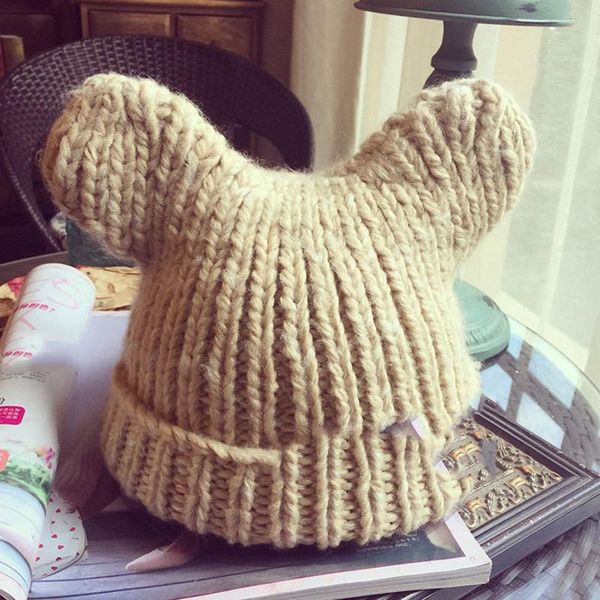 beanie/skull caps myalice women manual thicken bear ears cute knitted hat keep warm outdoor travel comfortable wholesale christmas gift, Blue;gray 
beanie/skull caps myalice women manual thicken bear ears cute knitted hat keep warm outdoor travel comfortable wholesale christmas gift, Blue;gray