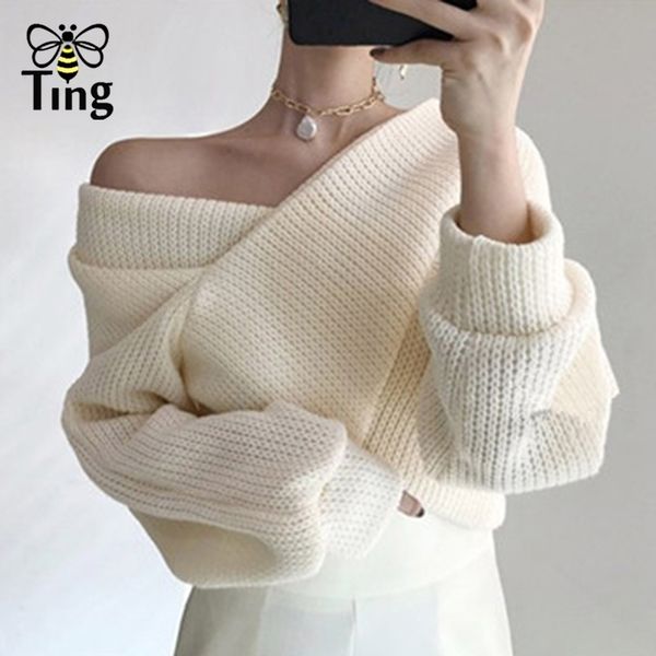 winter cross slash neck knitted pullovers sweaters female long sleeve knitting casual sweater soft jumper za 210513, White;black
winter cross slash neck knitted pullovers sweaters female long sleeve knitting casual sweater soft jumper za 210513, White;black