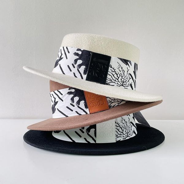 wide brim hats 2021 autumn and winter wool hat ribbon decoration flat european american style fashion panama women's felt, Blue;gray
wide brim hats 2021 autumn and winter wool hat ribbon decoration flat european american style fashion panama women's felt, Blue;gray